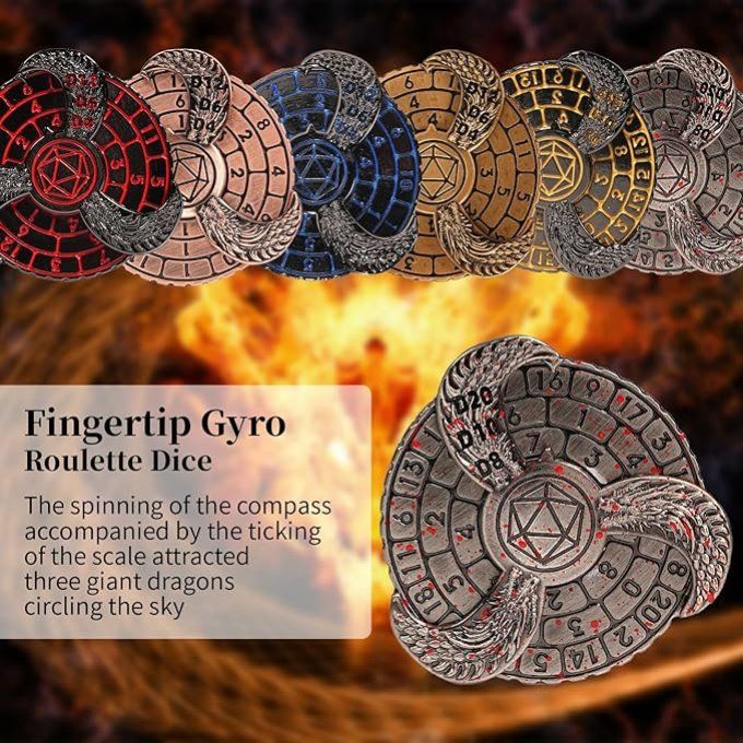 Fingertip Gyro Roulette Dice metal - modèle au choix